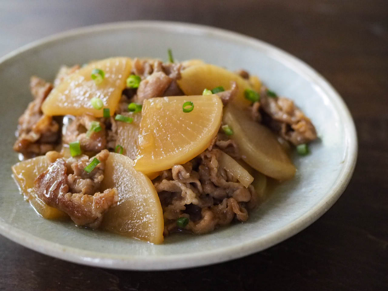 薄切り大根と豚肉の煮物 奥薗壽子のなべかまぺえじ